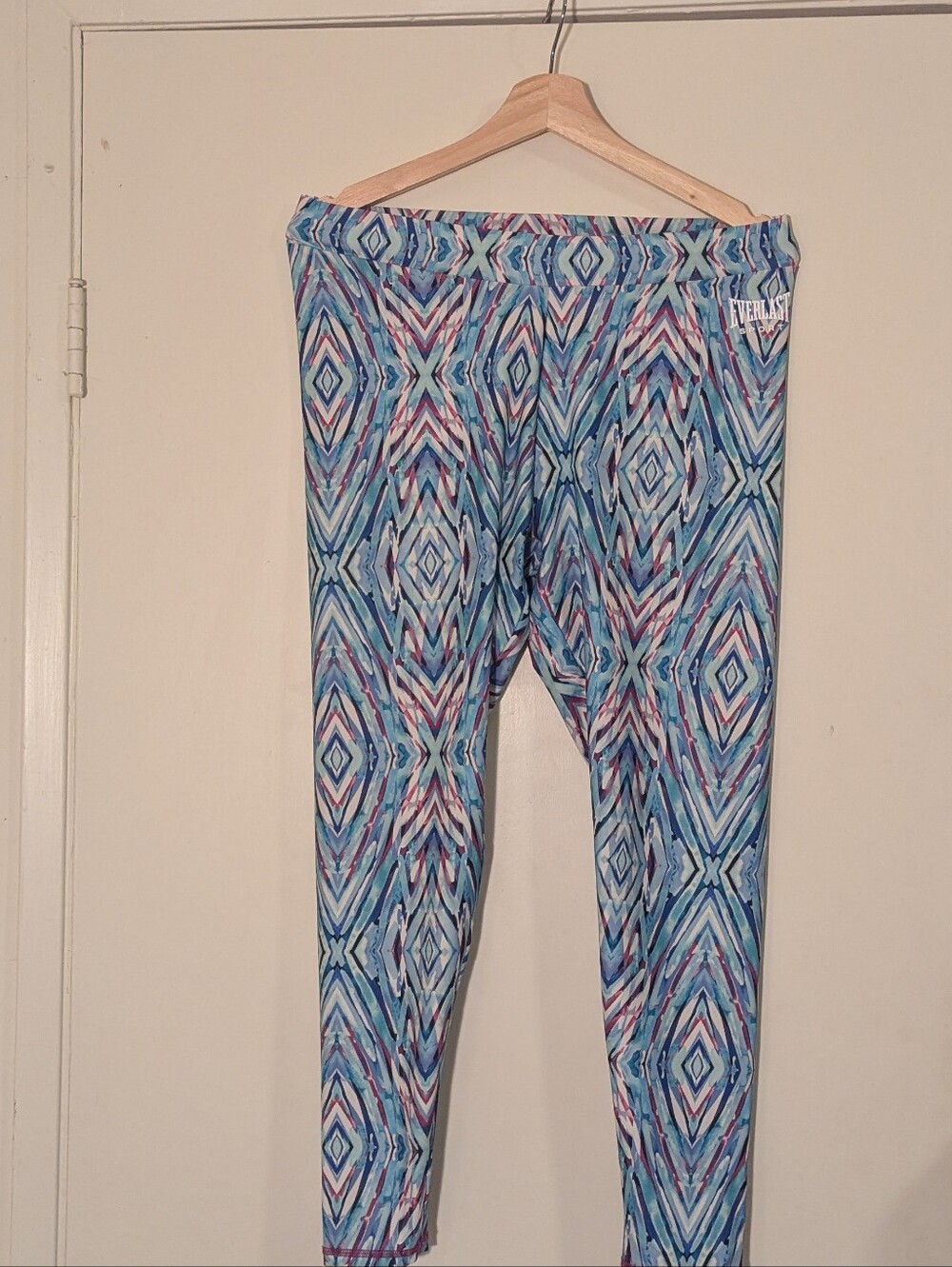 Blue Patterned Leggings, L